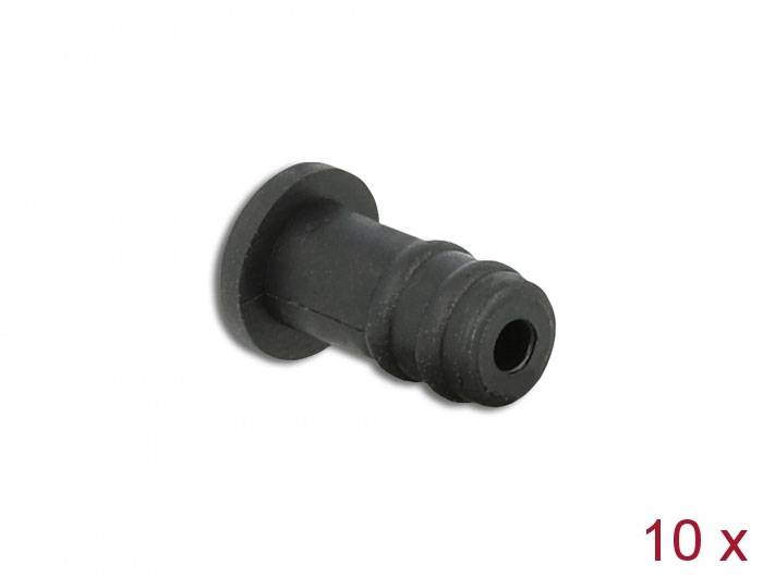 Svart plastdetalj i cylindrisk form, möjligen en adapter eller koppling, nummer '10 x' längst ner till höger.