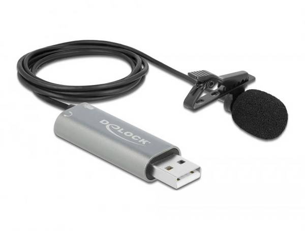 Myggmikrofon USB-mikrofon Delock 66638 Sändare signal:USB