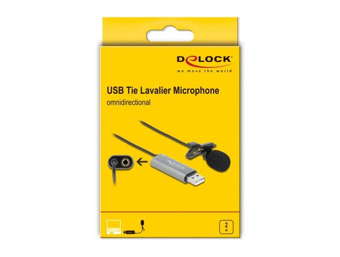 Myggmikrofon USB-mikrofon Delock 66638 Sändare signal:USB-3