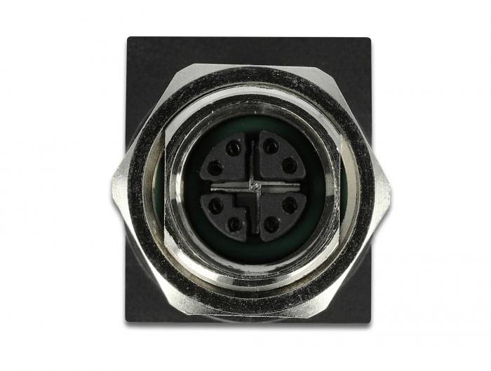 Delock M 12 / RJ45 Nätverk Adapter Kabel [1x M12-uttag - 1x RJ45 hona] Svart-2