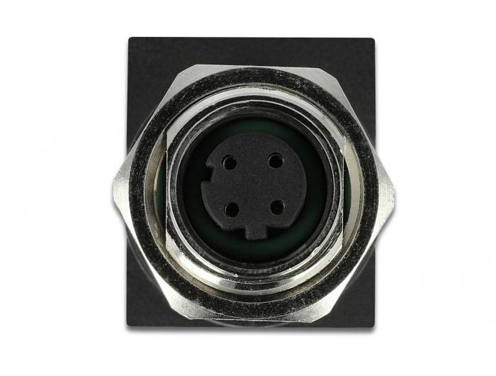 Delock M 12 / RJ45 Nätverk Adapter Kabel [1x M12-uttag - 1x RJ45 hona] Svart-2