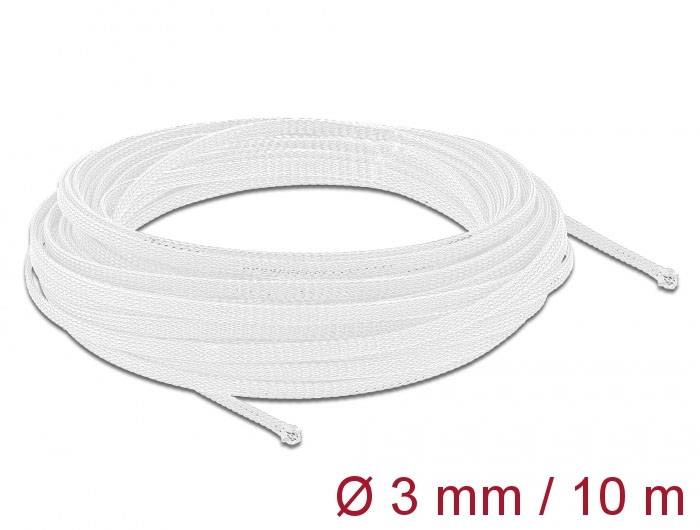 Delock 20692 20692 Flätad slang Vit Polyester 10 m 1 till 6 mm 1 st-1