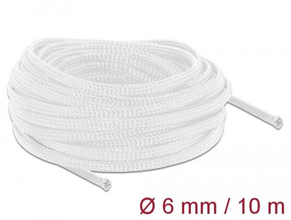 Delock 20693 20693 Flätad slang Vit Polyester 10 m 3 till 9 mm 1 st