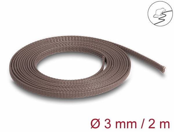 Delock 20896 20896 Flätad slang Brun Polyester 2 m 1 till 6 mm 1 st