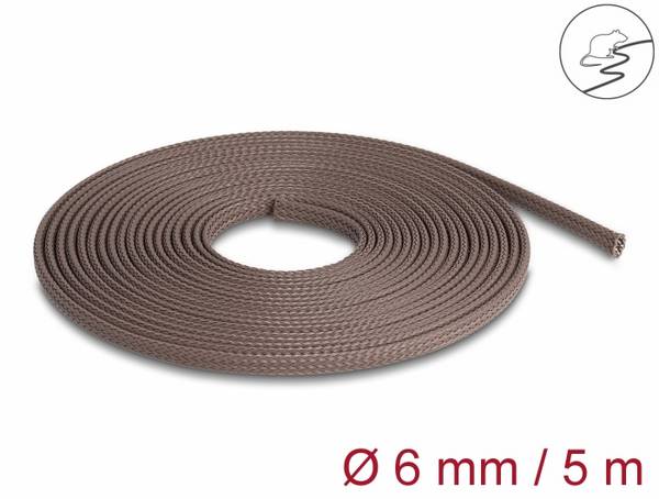 Delock 20903 20903 Flätad slang Brun Polyester 5 m 3 till 9 mm 1 st
