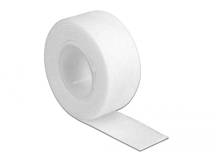Delock 18379 Kardborreband för paketering (L x B) 1 m x 20 mm Vit 1 st