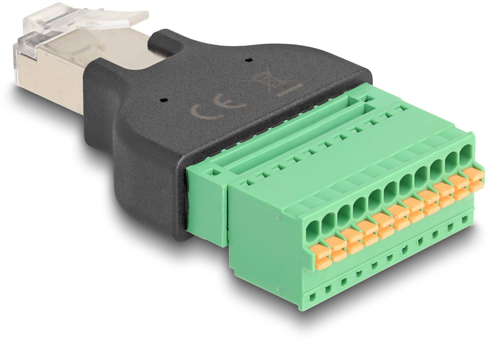 Delock RJ50 Nätverk Adapter Kabel [1x RJ50-kontakt - 1x Uttag] Svart, Grön-2