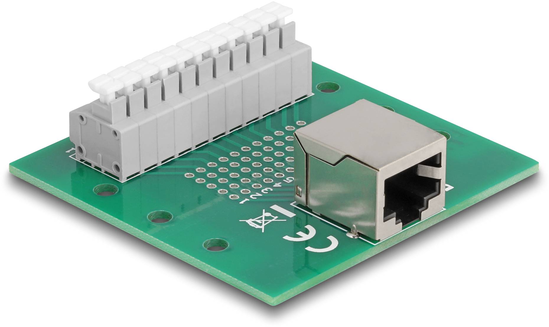 Delock RJ50 Nätverk Adapter Kabel [1x RJ50-uttag - 1x Uttag] 0.004 m Grön, Grå-0