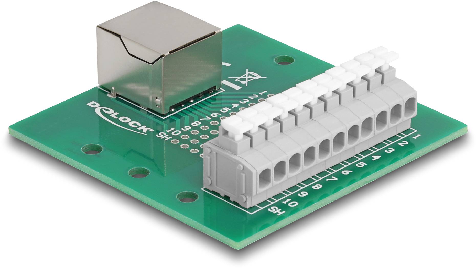 Delock RJ50 Nätverk Adapter Kabel [1x RJ50-uttag - 1x Uttag] 0.004 m Grön, Grå-2