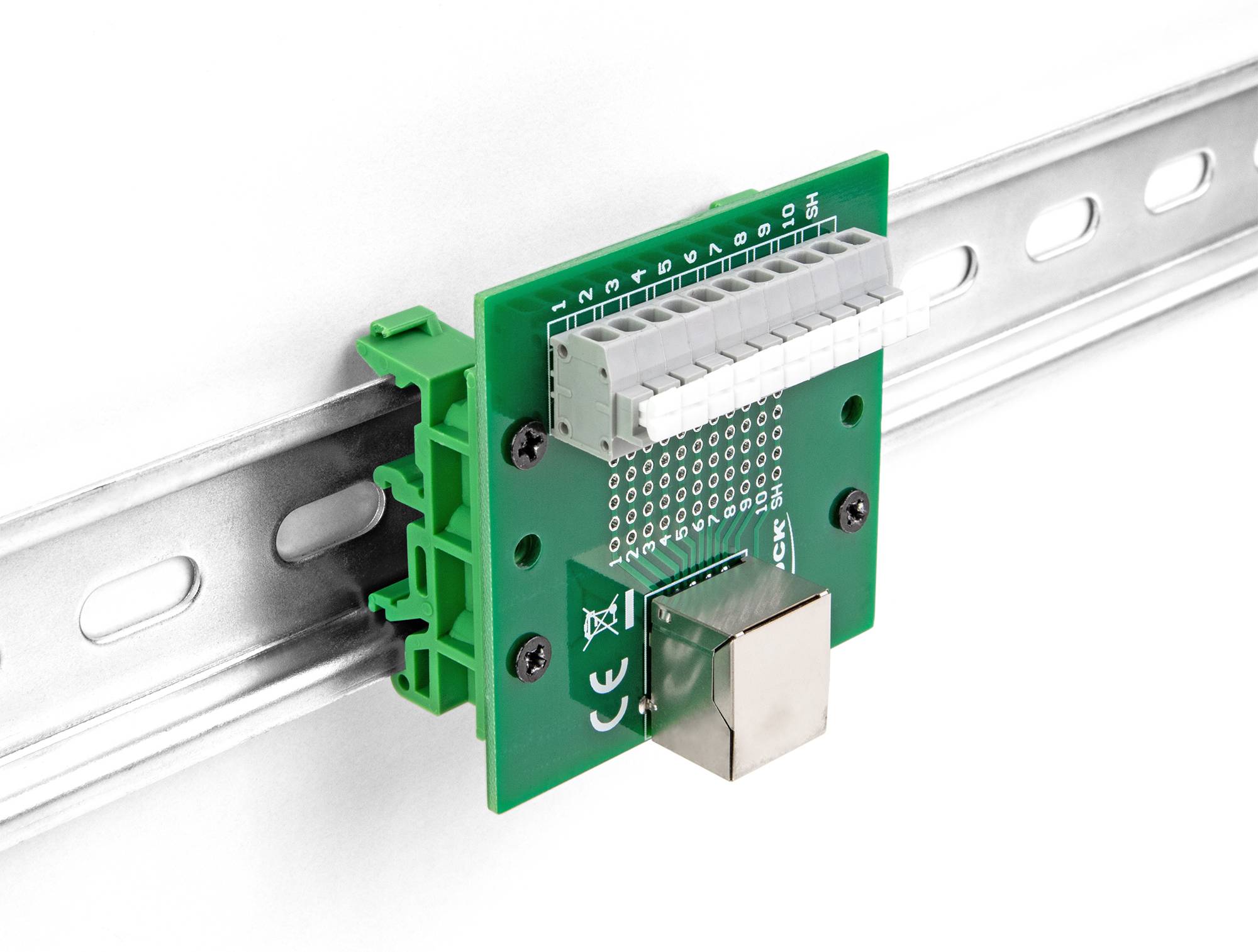 Delock RJ50 Nätverk Adapter Kabel [1x RJ50-uttag - 1x Uttag] 0.004 m Grön, Grå-4