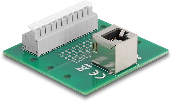 Delock RJ50 Nätverk Adapter  [1x RJ50-uttag - 1x Uttag] 0 mm Grön, Grå