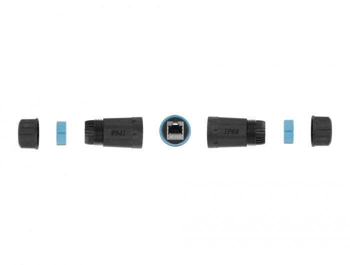 Delock RJ45 Nätverk Adapter CAT 6 [1x RJ45 hona - 1x RJ45 hona] 0 mm Svart-2