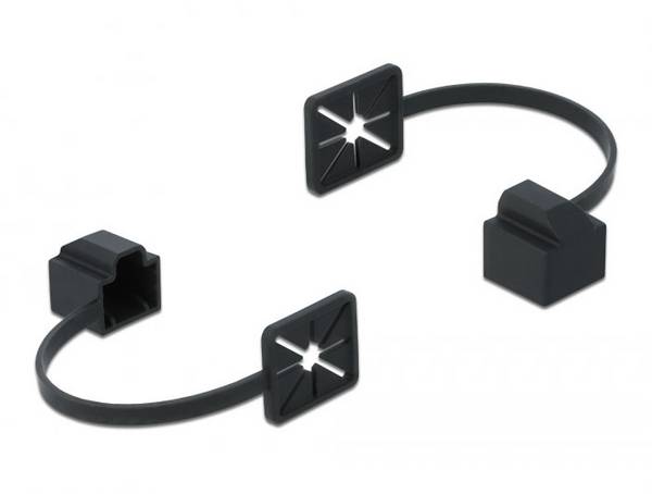 Delock Delock Dust Cover for RJ45 - Schutzumschlag - Schwarz (Packung mit 10) Kontakt 86589 Skyddskåpa   Antal poler (RJ) 8P8C Svart 1 st