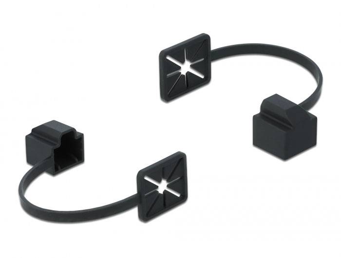 Delock Delock Dust Cover for RJ45 - Schutzumschlag - Schwarz (Packung mit 10) Kontakt 86589 Skyddskåpa Antal poler (RJ) -0