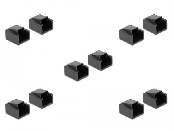 Delock Delock Dust Cover for RJ45 - Schutzumschlag - Schwarz (Packung mit 10) Kontakt 86470 RJ45 kontakt    Svart 1 st