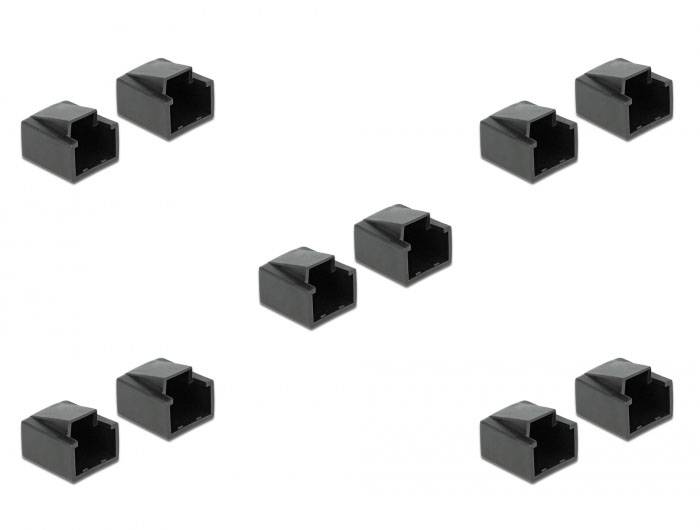Delock Delock Dust Cover for RJ45 - Schutzumschlag - Schwarz (Packung mit 10) Kontakt 86470 RJ45 kontakt Svart 1 st-1