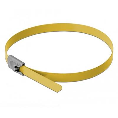 Delock 18787 Buntband i rostfritt stål Gul Värmestabiliserad, Syraresistent, bra draghållfasthet , Med kullås 10 st-0