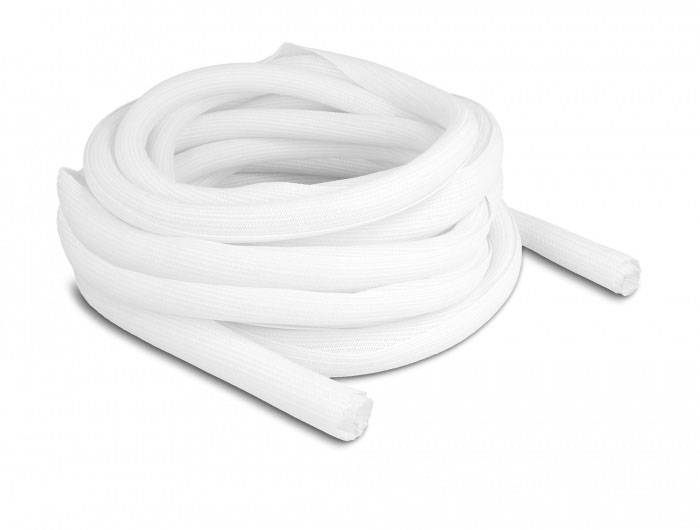 Delock 20815 20815 Flätad slang Vit Polyester 10 m 20 mm (max) 1 st-1