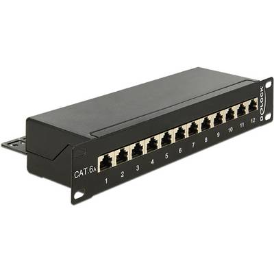 Delock 43310 Patchpanel 254 mm (10") CAT 6A 1 U Svart Bestyckad-0
