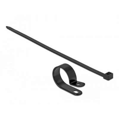 Delock Kabelbinder Kabelhållare skruv 18876 Bunt Ø-område 25.4 mm (max) Halogenfri Svart 1 st-0