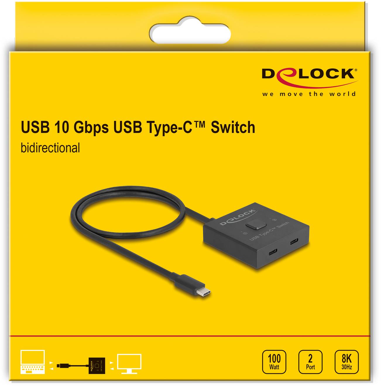 Delock 18911 USB-C® (USB 3.2 Gen 2) omkopplare Svart-3