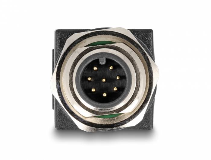 Delock M 12 / RJ45 Nätverk Adapter [1x M12-kontakt - 1x RJ45 hona] 0 mm Svart-2