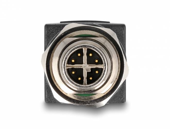 Delock M 12 / RJ45 Nätverk Adapter Kabel [1x M12-kontakt - 1x RJ45 hona] Svart-2