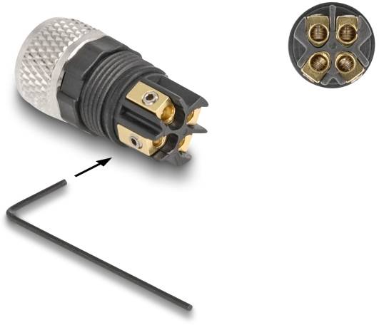Delock 60532 Grenkontakt Kontakt-byggform Totalt antal poler: 4 1 st-3