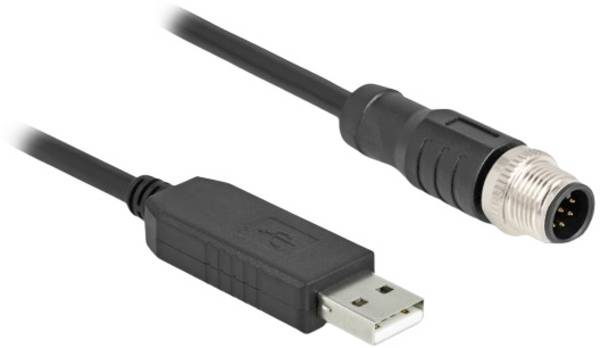 Delock 64257 Sensor/ställdons-kabel M12 Kontakt 1.8 m Antal poler (RJ): 8 1 st Bag