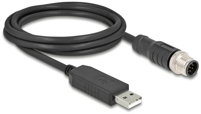 Delock 64257 Sensor/ställdons-kabel M12 Kontakt 1.8 m Antal poler (RJ): 8 1 st Bag-2