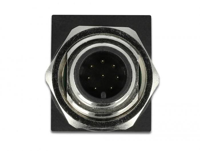 Delock M 12 / RJ45 Nätverk Adapter Kabel [1x M12-kontakt - 1x RJ45 hona] Svart-2