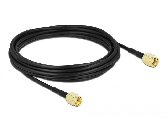 Delock WiFI-antenn Anslutningskabel [1x RPSMA-kontakt - 1x RPSMA-kontakt] 5 m Svart-0