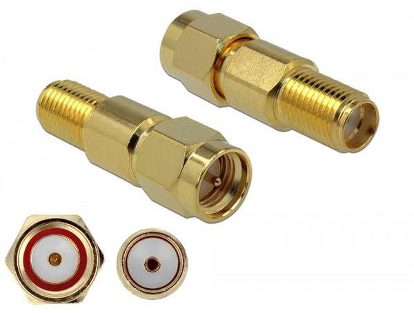 Delock 89990 89990 SMA-adapter SMA hane - SMA hona  1 st Single