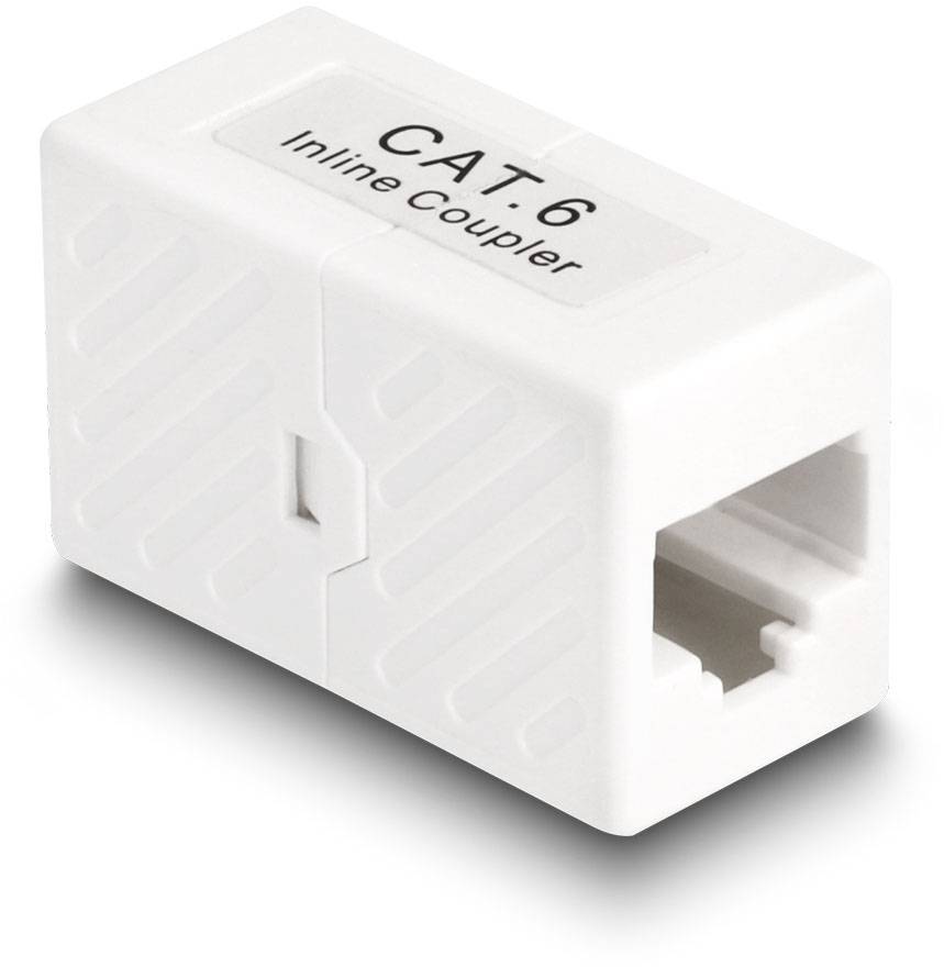 Delock RJ45 Nätverk Adapter Kabel [1x RJ45 hona - 1x RJ45 hona] Vit-0