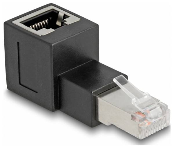 Delock RJ45 Nätverk Adapter CAT 6A [1x RJ45 hane - 1x RJ45 hona] 0 mm Svart