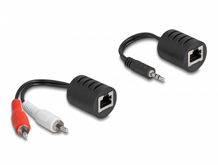 Delock 87859 RJ45 / Teleplugg / RCA Audio Anslutningskabel [1x RJ45 hona - 1x Teleplugg 3.5 mm, RJ45 hona, RCA-hane] 0.0-0
