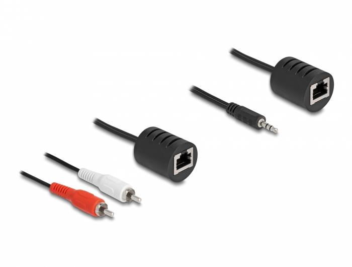 Delock 87859 RJ45 / Teleplugg / RCA Audio Anslutningskabel [1x RJ45 hona - 1x Teleplugg 3.5 mm, RJ45 hona, RCA-hane] 0.0-2