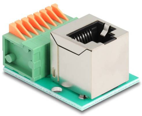 Delock RJ45 Nätverk Adapter Kabel [1x RJ45 hona - 1x Uttag] Grön, Silver-0