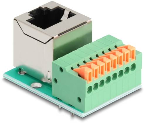 Delock RJ45 Nätverk Adapter Kabel [1x RJ45 hona - 1x Uttag] Grön, Silver-2