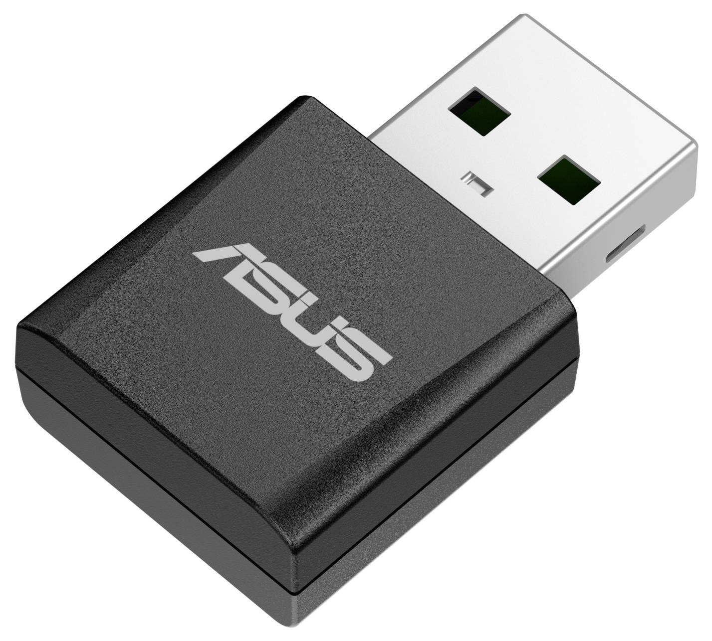 En svart USB-adapter från ASUS.