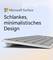 Microsoft Surface Tangentbord med text: 'Slankt, minimalistiskt design'.