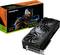 GIGABYTE GeForce RTX 5090 grafikkort före förpackningen, som visar en futuristisk robotdesign. Högra sidan visar kylningsfläktar.