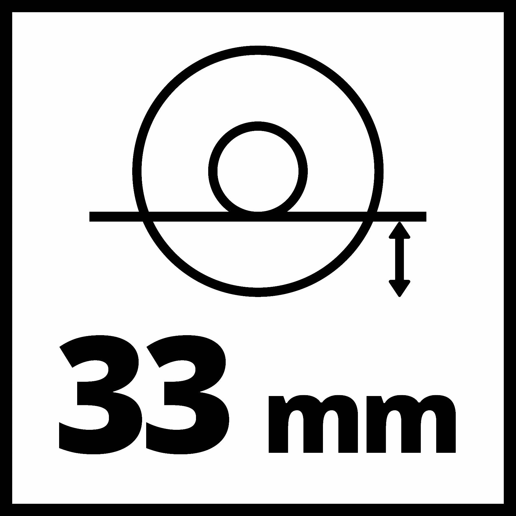 Symbol för en minimal inbyggnadshöjd på 33 mm