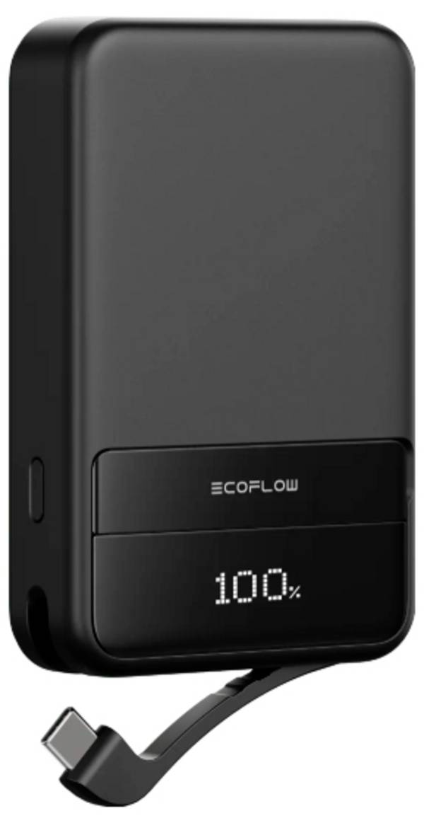 ECOFLOW Rapid 10000 Powerbank 10000 mAh MagSafe, Qi Wireless Charging Li-Ion USB-C®, trådlös laddning; Svart Statusindikering