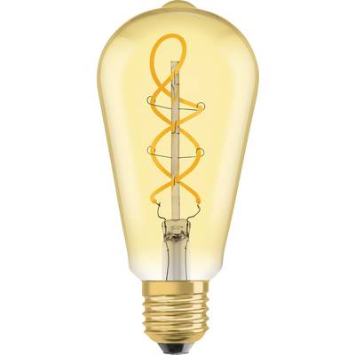 En stiliserad glödlampa med synlig glödtråd i spiralform som strålar ut ett varmt gult ljus.