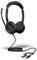 Ett svart over-ear-headset med mikrofon och USB-anslutning.