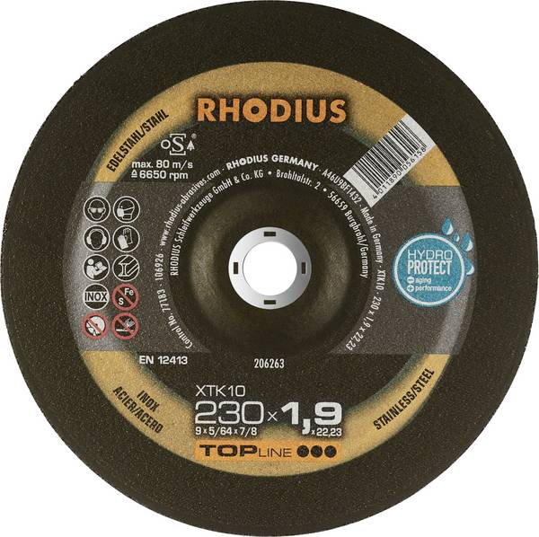 Rhodius XT10 206263 Kapskiva bockad   230 mm 22.23 mm 1 st