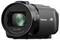 Svart 4K-videokamera med 32x zoomobjektiv och Panasonic-logotyp på sidan, lämplig för högupplösta videoinspelningar.