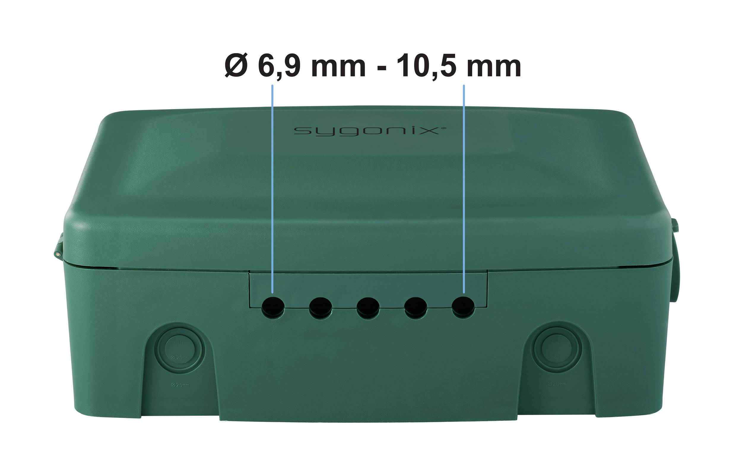 Sygonix SY-6797950 Fördelningsbox 3x Grön, Svart Petskydd-11