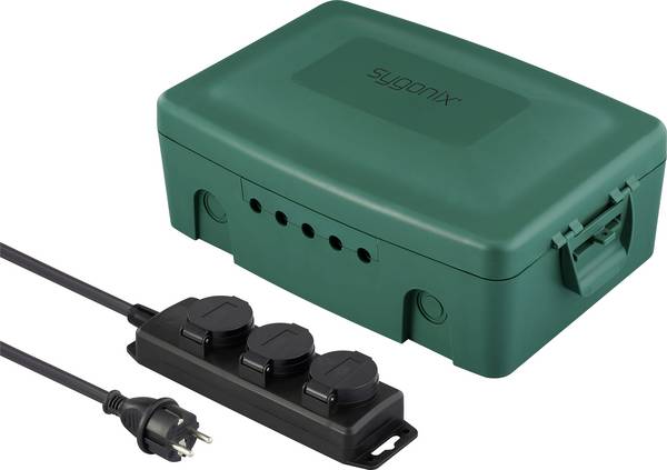 Sygonix SY-6797950 Fördelningsbox 3x  Grön, Svart Petskydd
